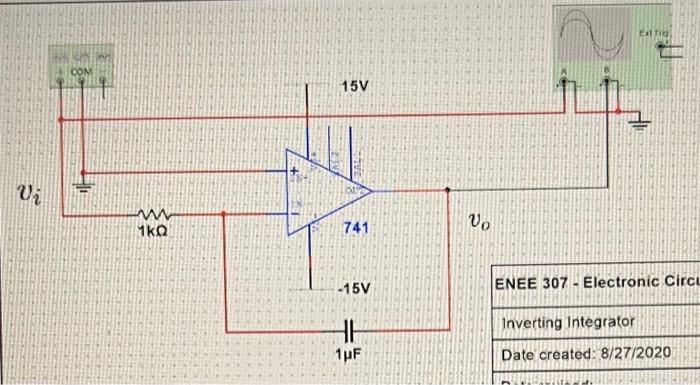 Solved Build The Inverting Amplifer Circuit In Multisim And Chegg