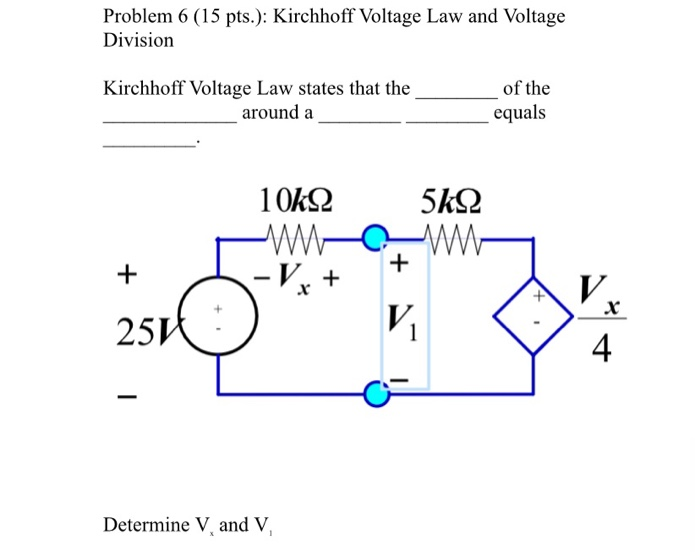 Solved Problem Pts Kirchhoff Voltage Law And Chegg