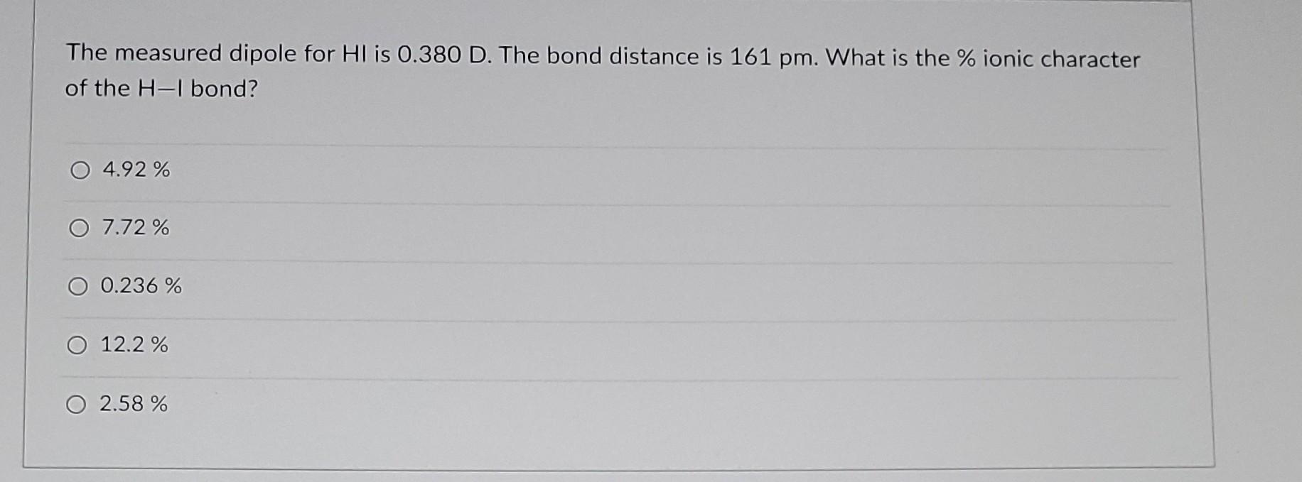 Solved The Bond Length Of Hcl Is And The Charge Chegg