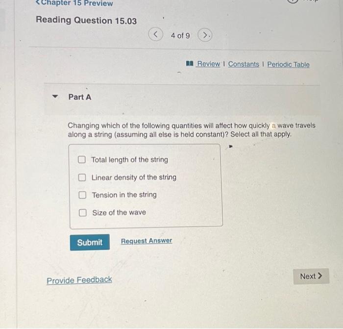 Solved Request Answer Review Constants Periodic Table Chegg