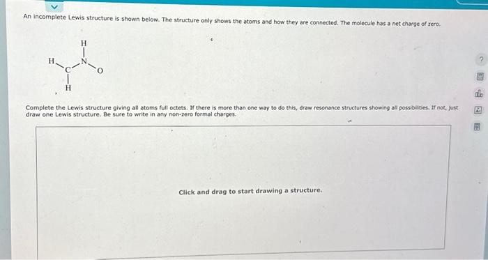 Solved An Incomplete Lewis Structure Is Shown Below The Chegg