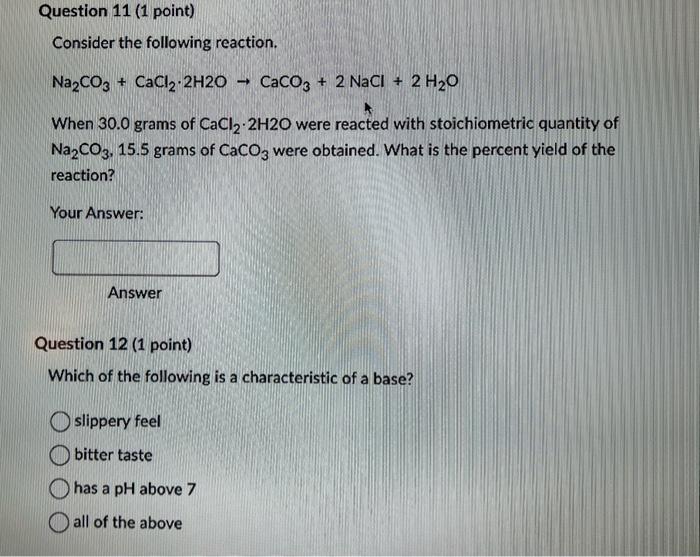 Solved Consider The Following Reaction Mathrm Na