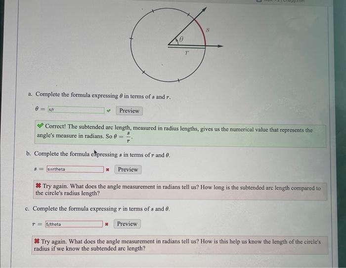 Solved A Circle Is Centered At An Angle S Vertex The Angle Chegg