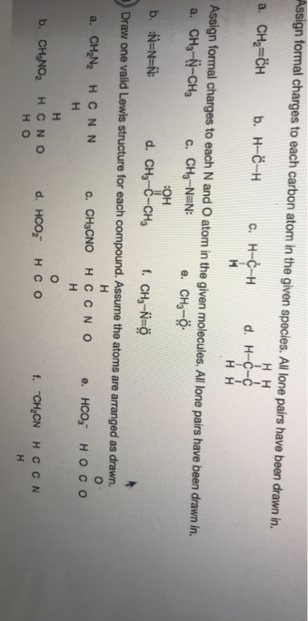 Solved Assign Formal Charges To Each Carbon Atom In The Chegg