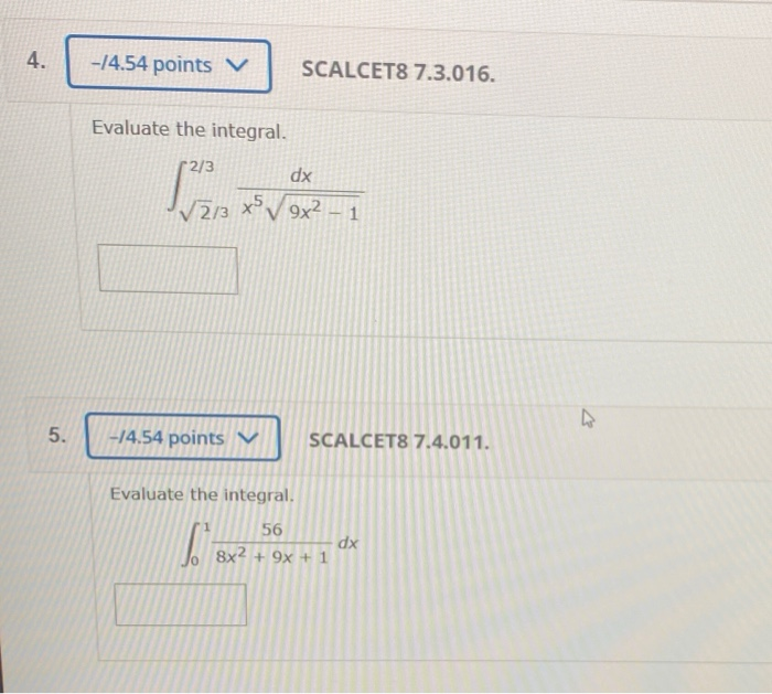 Solved Points Scalcet Evaluate The Chegg