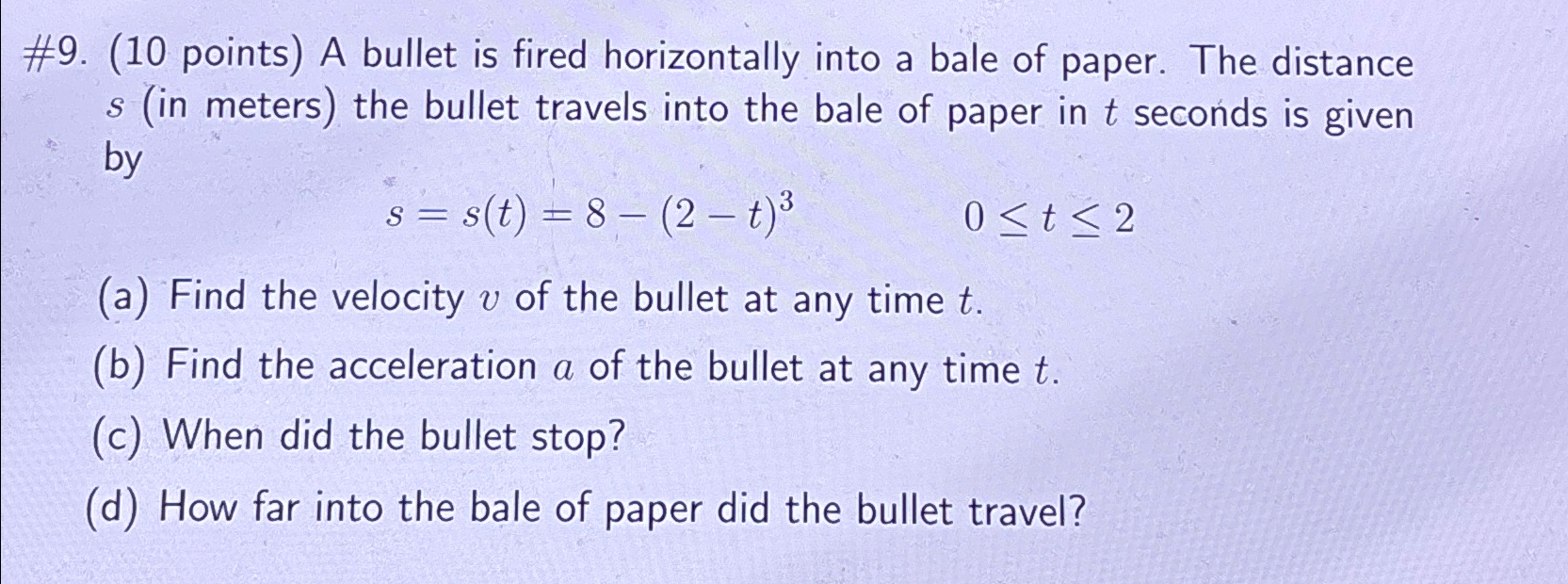 Solved Points A Bullet Is Fired Horizontally Into Chegg