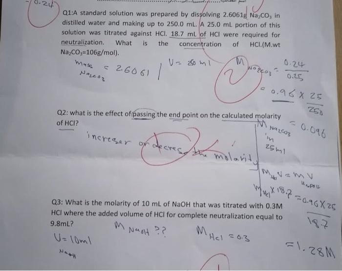 Solved Q A Standard Solution Was Prepared By Dissolving Chegg