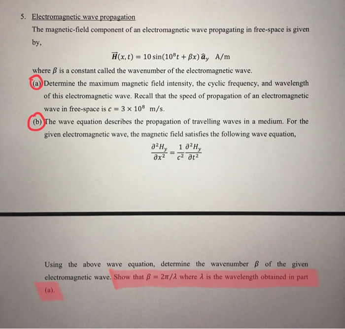 Solved Electromagnetic Wave Propagation The Magnetic Chegg