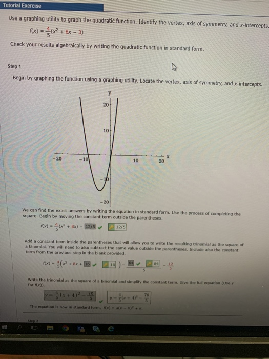 Solved Tutorial Exercise Use A Graphing Utility To Graph The Chegg