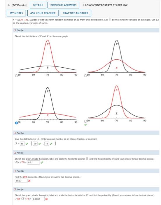 Solved X N 70 14 Suppose That You Form Random Samples Of Chegg