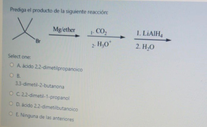 Solved Prediga el producto de la siguiente reacción x Chegg