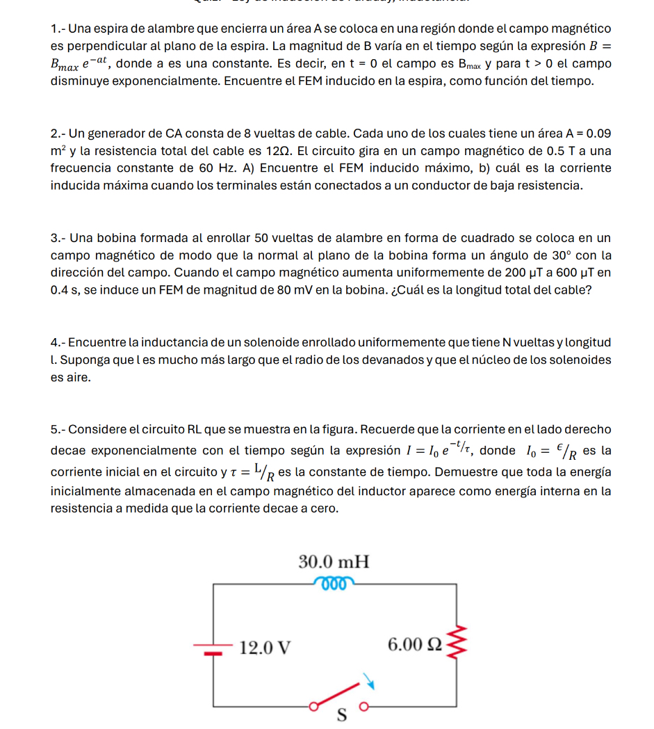 Solved Una Espira De Alambre Que Encierra Un Rea A Se Chegg