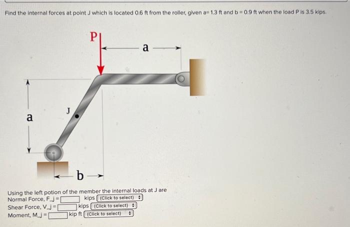 Solved Find The Internal Forces At Point J Which Is Located Chegg