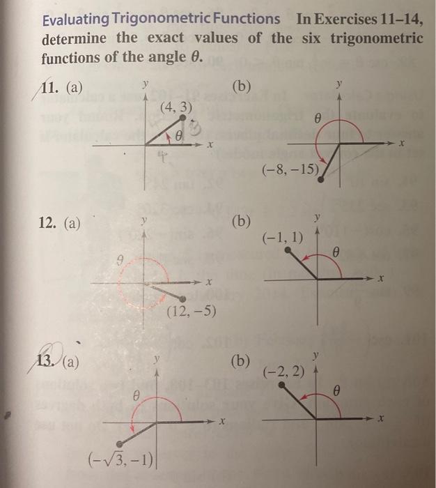 Solved Evaluating Trigonometric Functions In Exercises Chegg