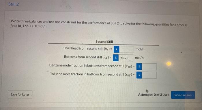 Solved A Liquid Mixture Containing Mole Benzene B Chegg