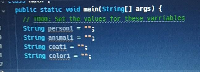 Solved Public Static Void Main String Args Ii Todo Set Chegg