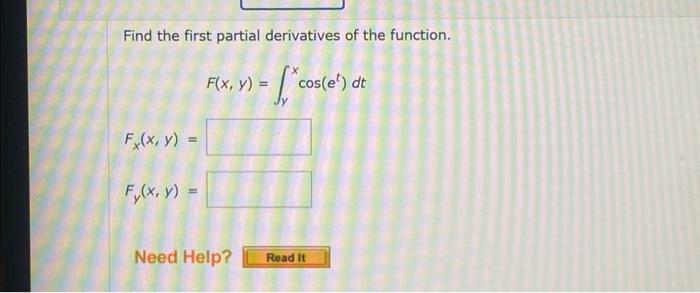 Solved Find The First Partial Derivatives Of The Function Chegg