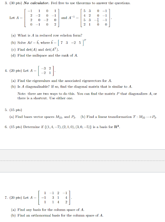 Pts No Calculator Feel Free To Use Theorems Chegg