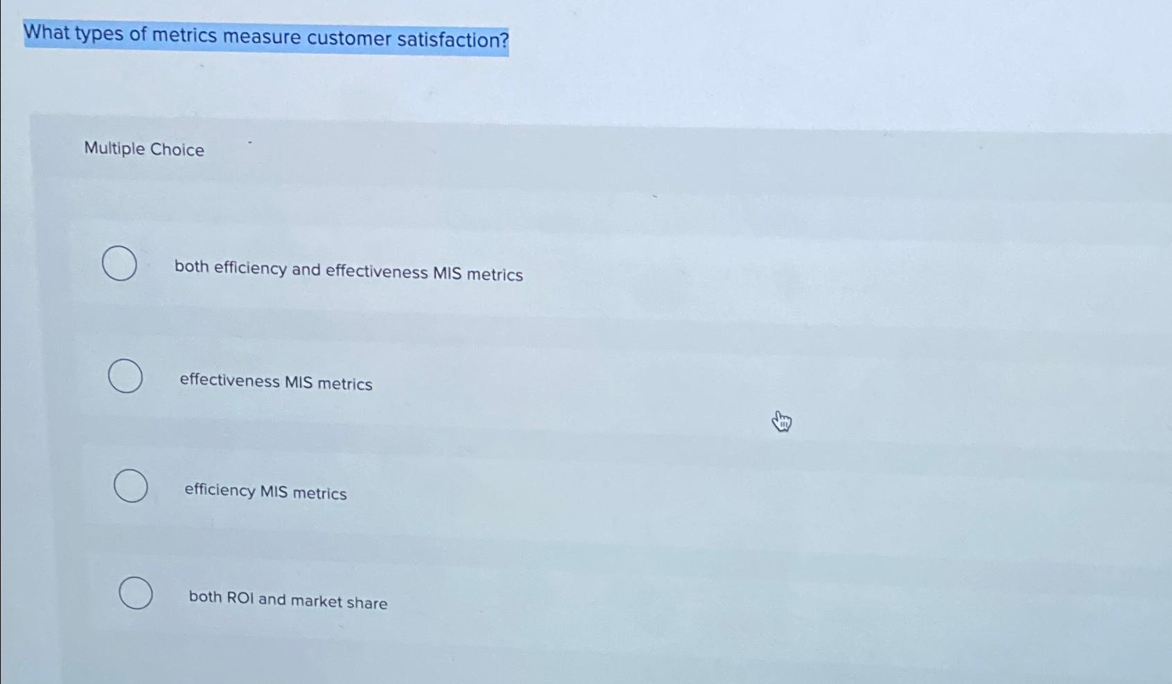 Solved What Types Of Metrics Measure Customer Chegg