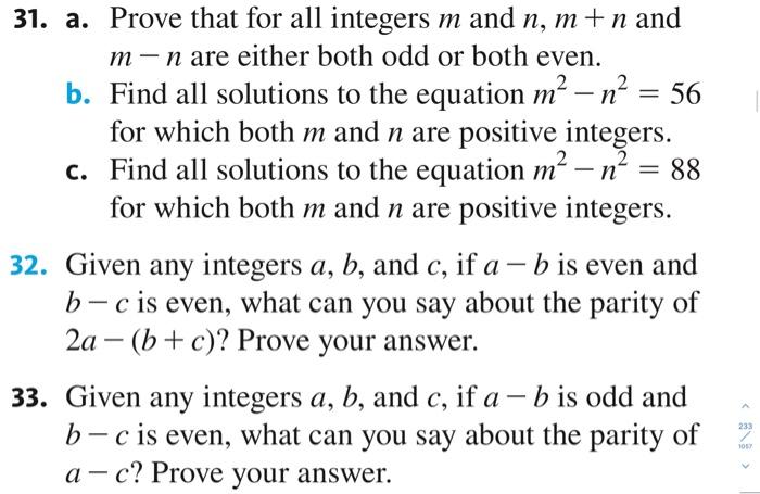 Solved 31 A Prove That For All Integers M And N M N And Chegg