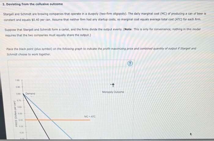 Solved 2 Deviating From The Collusive Outcome Stargell And Chegg