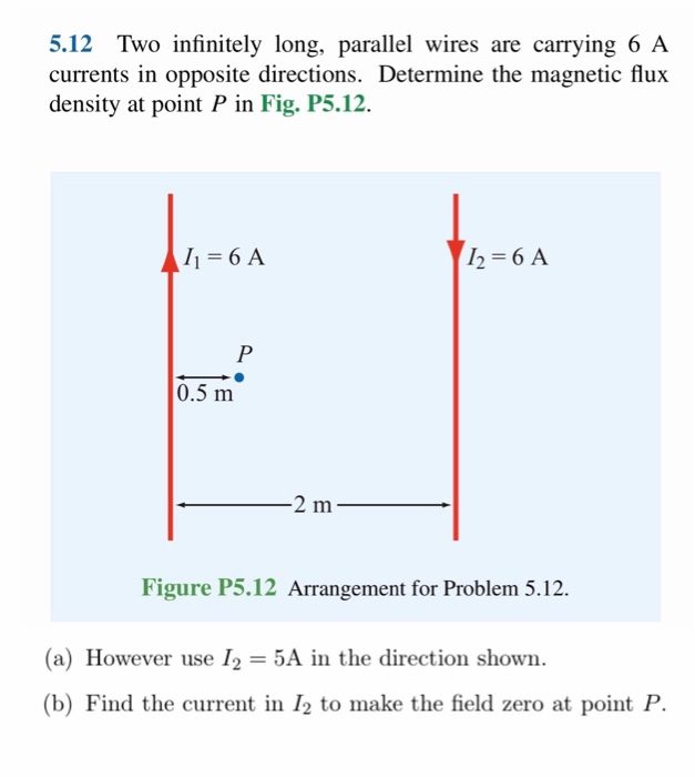 Solved 5 12 Two Infinitely Long Parallel Wires Are Carrying Chegg