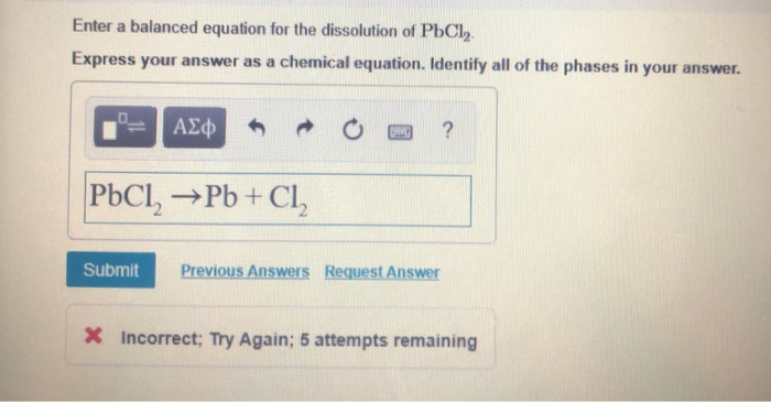 Solved Part A Enter A Balanced Equation For The Dissolution Chegg