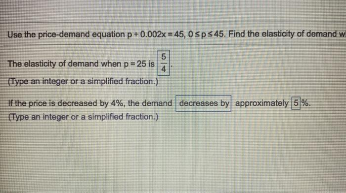 Solved Use The Price Demand Equation P X Sps Chegg