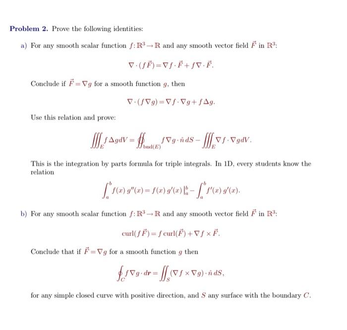 Solved Problem Prove The Following Identities A For Any Chegg