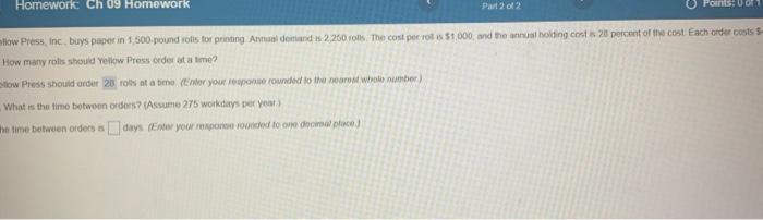 Solved Homework Ch Homework Part Of Points Millow Chegg