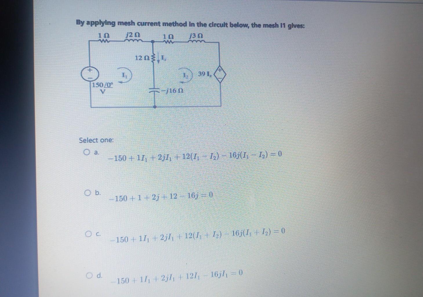 Solved By Applylng Mesh Curnent Method In The Circult Below Chegg