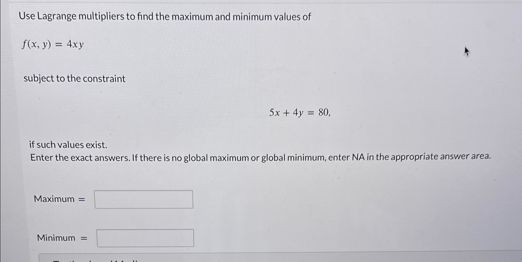 Solved Use Lagrange Multipliers To Find The Maximum And Chegg