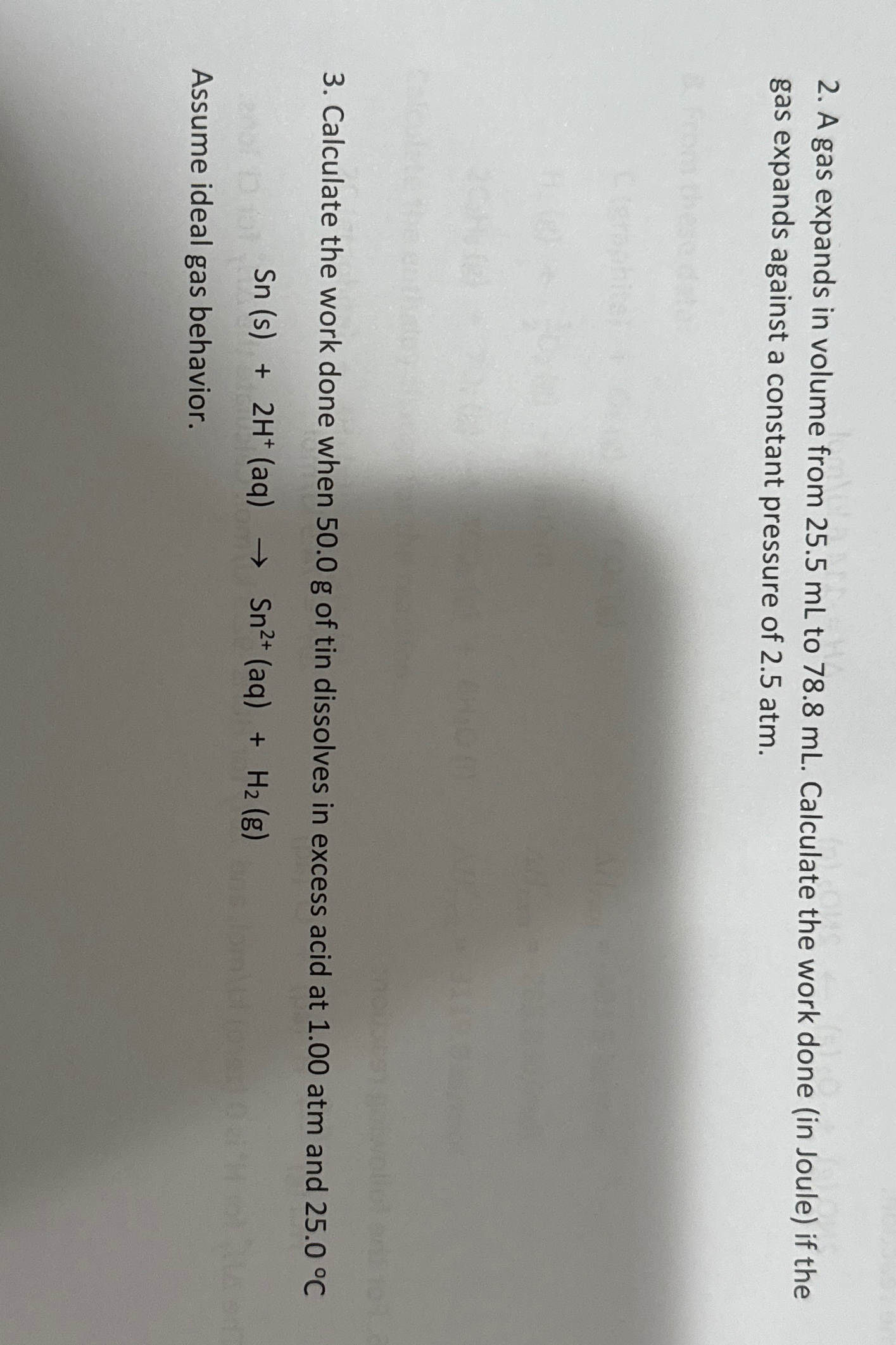 A Gas Expands In Volume From Ml To Ml Chegg