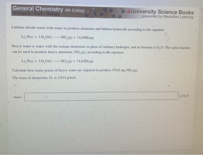 Solved General Chemistry Th Edition Mcquarrie Rock Chegg