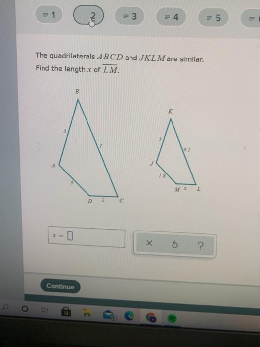 Solved The Quadrilaterals Abcd And Jklm Are Chegg