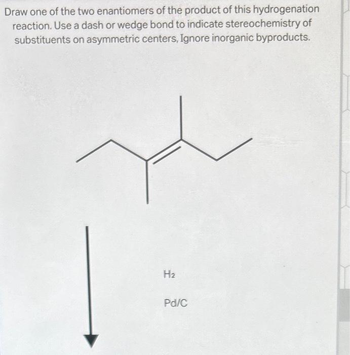 Solved Draw One Of The Two Enantiomers Of The Product Of Chegg