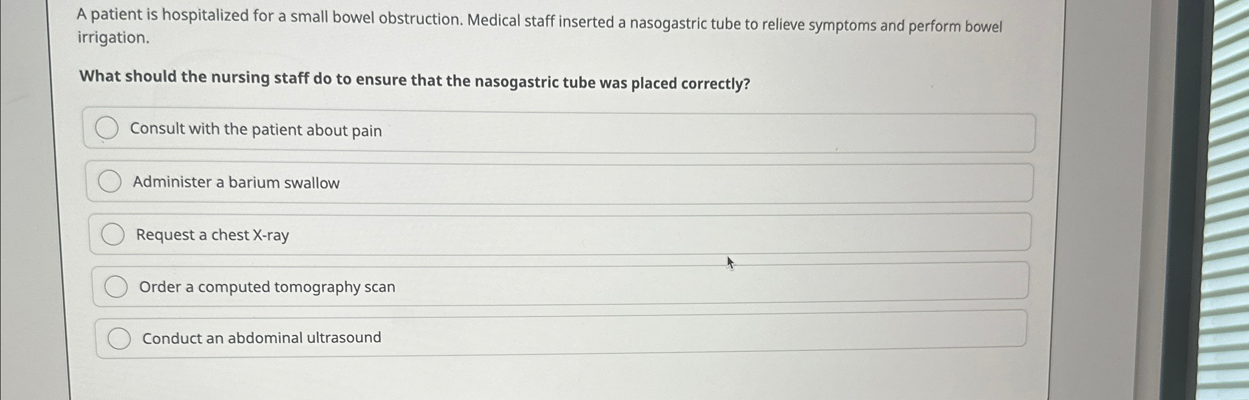 Solved A Patient Is Hospitalized For A Small Bowel Chegg