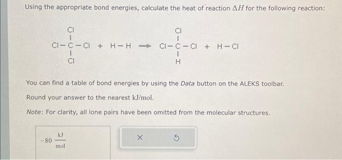 Solved Using The Appropriate Bond Energies Calculate The Chegg