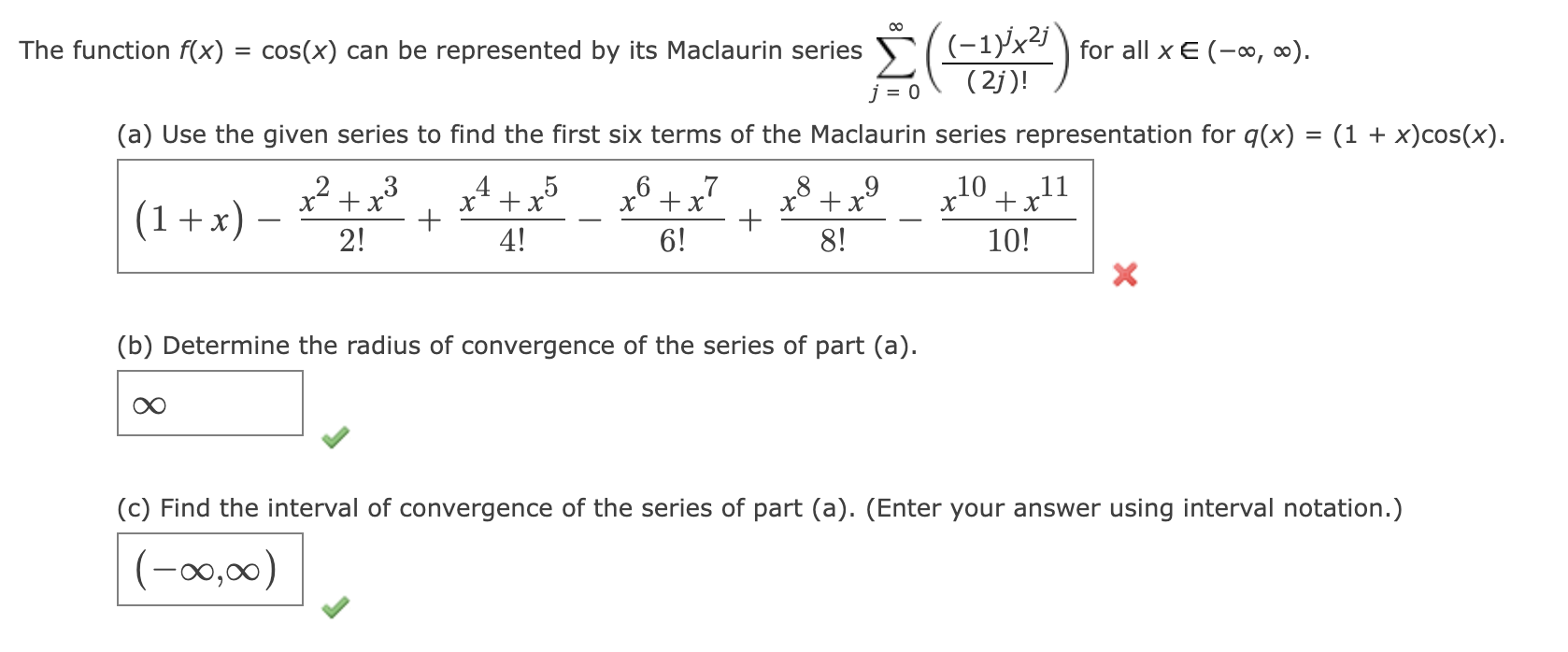 Solved The Function F X Cos X Can Be Represented By Its Chegg