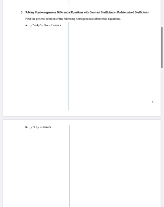 Solved 5 Solving Nonhomogeneous Differential Equations With Chegg