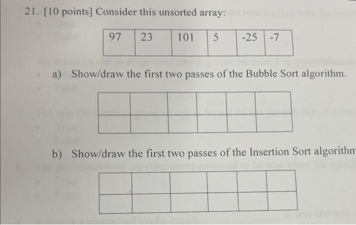 Solved Points Consider This Unsorted Array Chegg