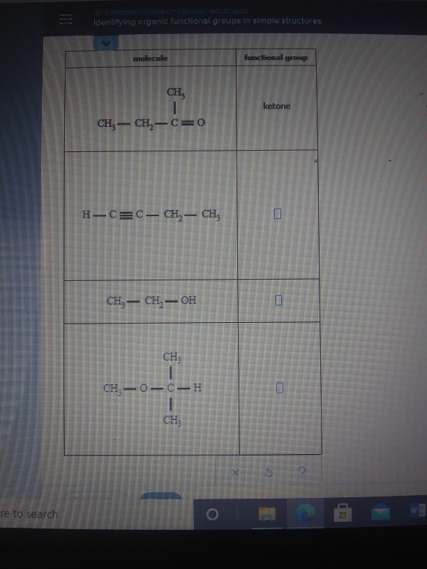 Solved Identifying Organic Functional Groups In Simple Chegg