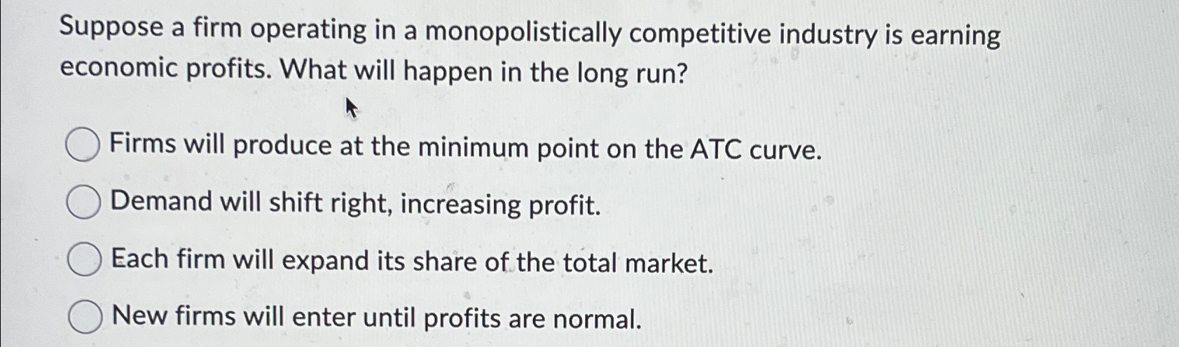 Solved Suppose A Firm Operating In A Monopolistically Chegg