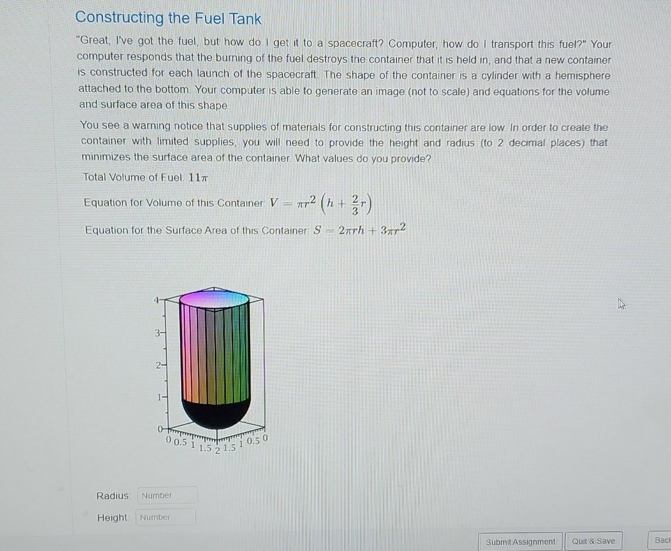 Solved Constructing The Fuel Tank Great I Ve Got The Fuel Chegg