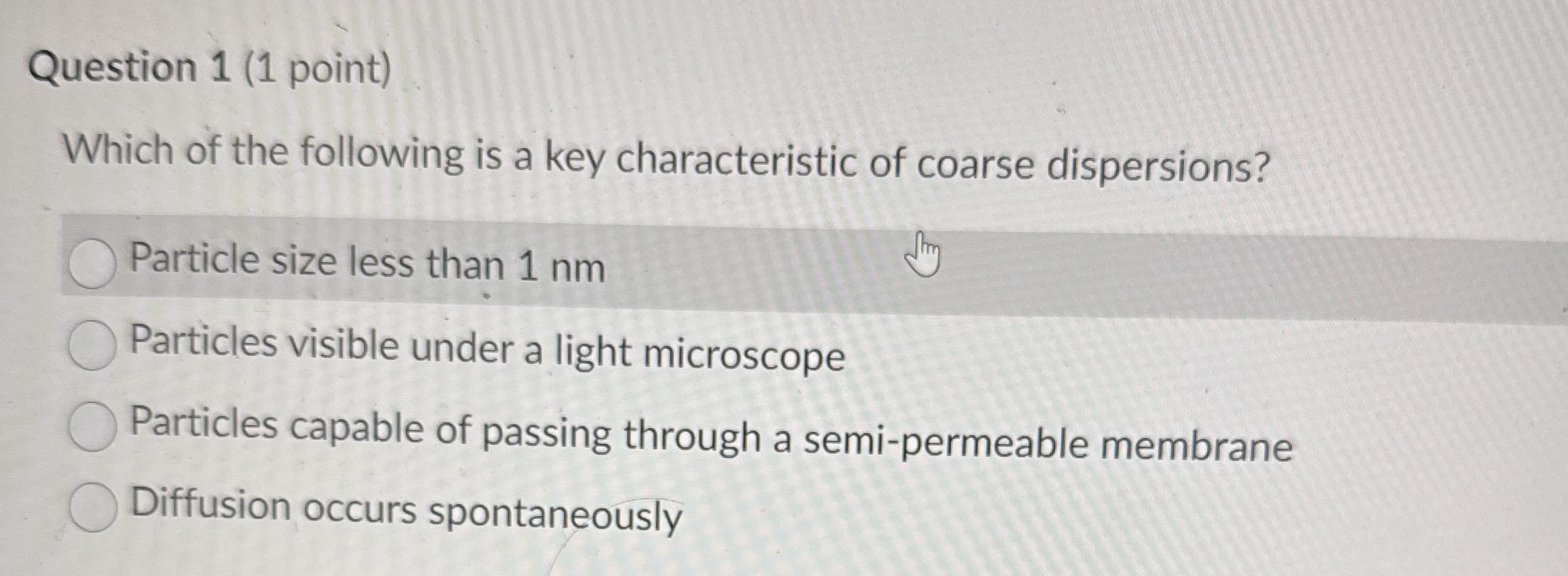 Solved Question Point Which Of The Following Is A Key Chegg