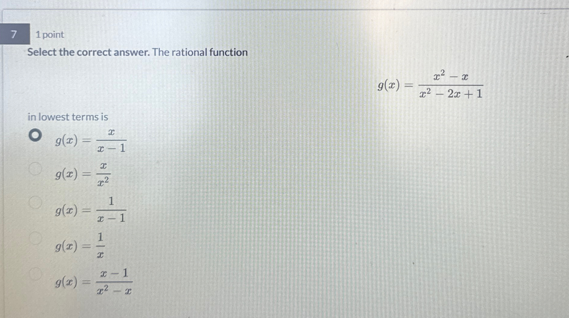 Solved Pointselect The Correct Answer The Rational Chegg