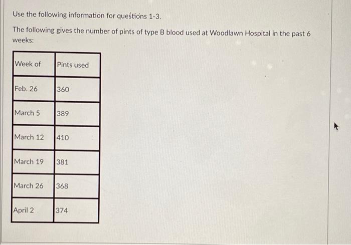 Solved Use The Following Information For Questions The Chegg