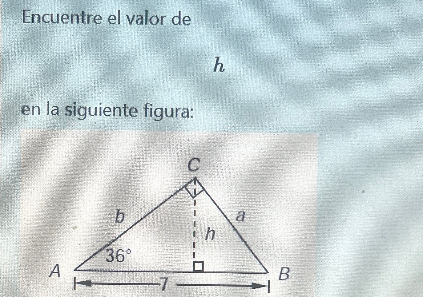 Solved Encuentre El Valor Dehen La Siguiente Figura Chegg