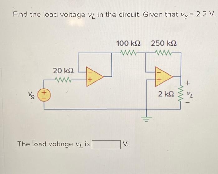 Solved Find The Load Voltage VL In The Circuit Given That Chegg