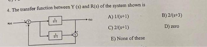 Solved The Transfer Function Between Y S And Chegg